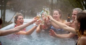 Swim spa in Las Vegas backyard providing fitness and relaxation
