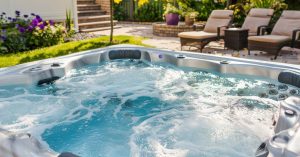 Swim spa in Goodyear backyard for fitness and relaxation