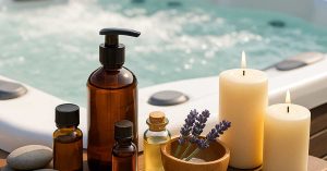 aromatherapy-products-next-to-hot-tub