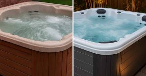 Comparison of refurbished spa and new spa side by side