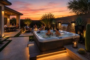 Luxury_hot tub installed_in_modern_Goodyear_Arizon_a_backyard