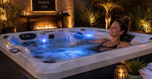 Homeowner relaxing in a wellness-focused hot tub